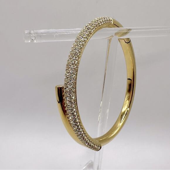 Swarovski Dextera Bangle Bracelet Gold Pave MEDIUM Hinge Clamper Quiet Luxury - Picture 7 of 12